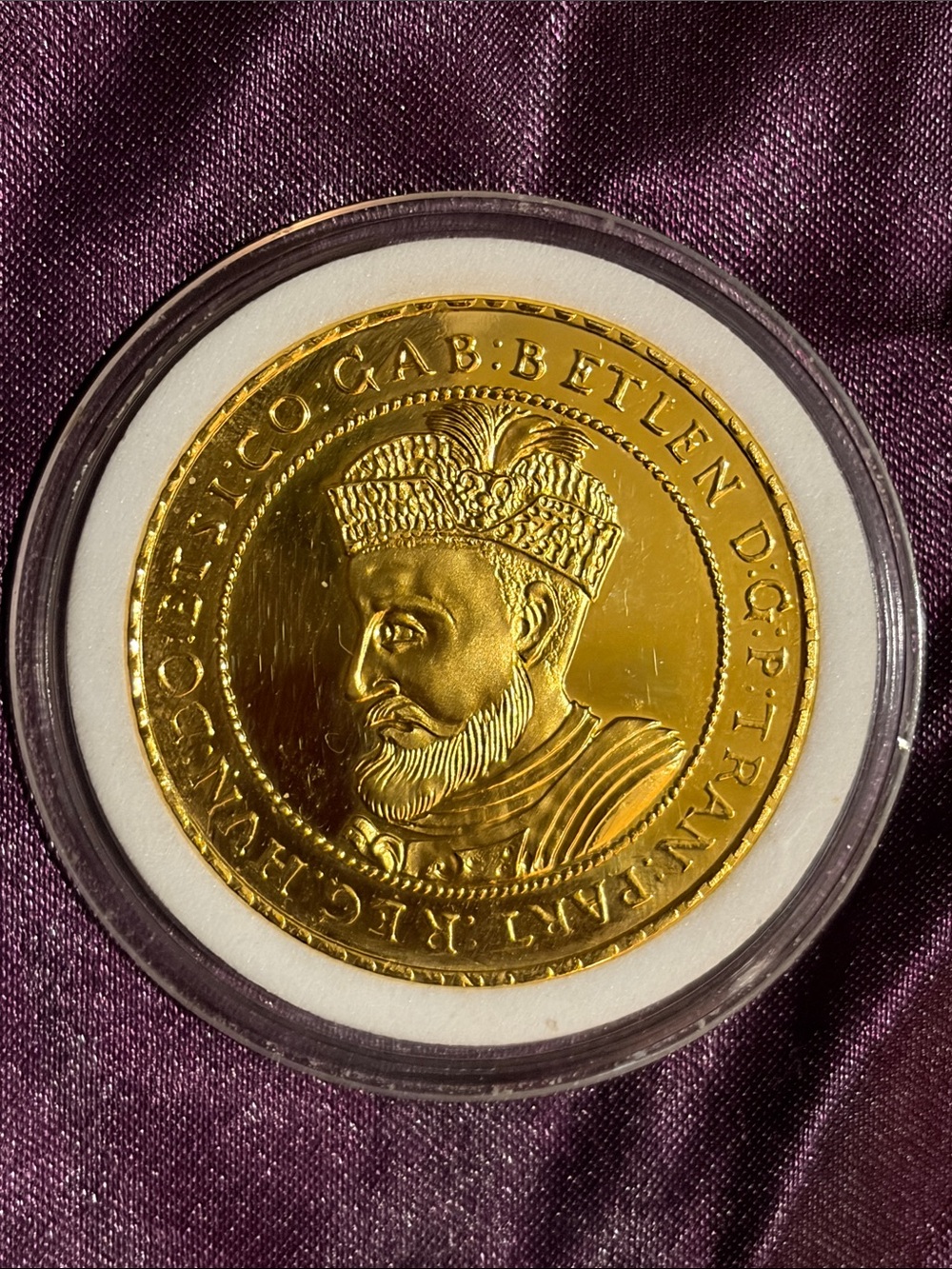 Gold Transylvanian Ducat Coin in Protective Case. Serial # H10127